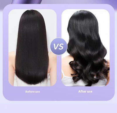 Gradient purple wireless automatic hair curler with a sleek design, one-button start, and three-speed adjustment. - Image 10