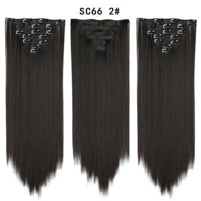 Set de Extensiones de Cabello con 16 Clips - Peluca de Fibra Sintética Premium - Image 7