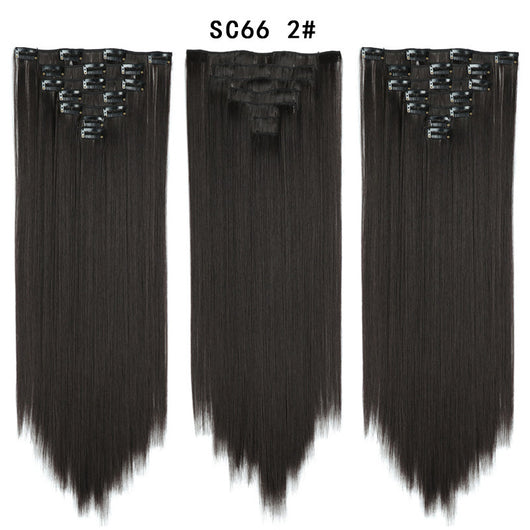 Set de Extensiones de Cabello con 16 Clips - Peluca de Fibra Sintética Premium - Image 7