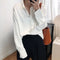 Blusa Blanca Retro para Primavera y Otoño