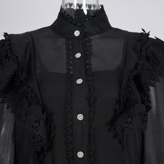 Conjunto de Blusa Manga Larga con Borde Lotus y Falda Midi Cintura Elástica - Image 23