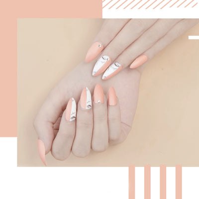 Uñas Postizas Largas Puntiagudas con Lentejuelas - Diseño Elegante - Image 10