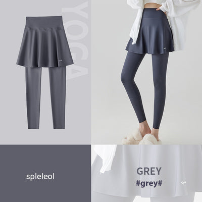 Falda Pantalón Yoga Cintura Alta Levanta Caderas Primavera Otoño Efecto Dos Piezas - Image 7