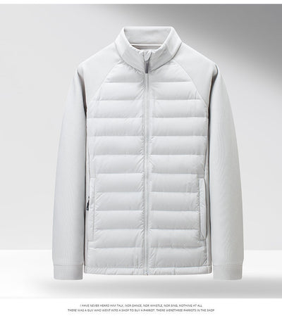 Chaqueta Acolchada de Plumón Ligera y Cálida con Cuello Alzado y Parches - Image 10