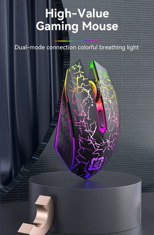 Ratón Gaming Inalámbrico Dual Mode 2.4GHz Recargable con Luz LED Respirable - Image 15