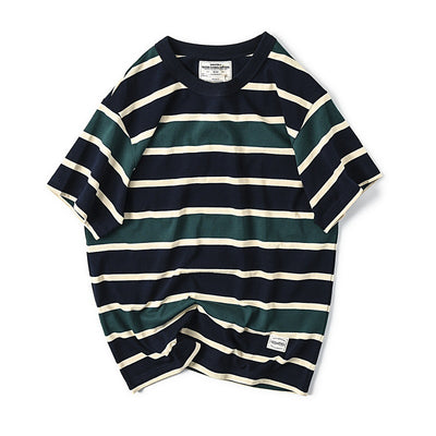 Camiseta Manga Corta a Rayas para Hombre - Algodón Premium - Image 23
