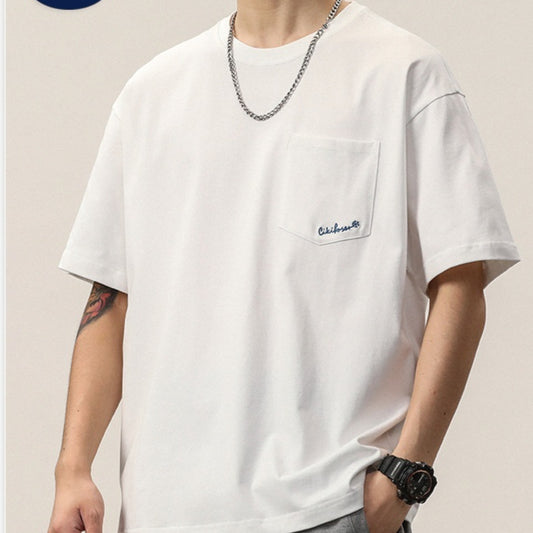 Playera Básica Bordada Cuello Redondo Manga Corta para Hombre - Image 2
