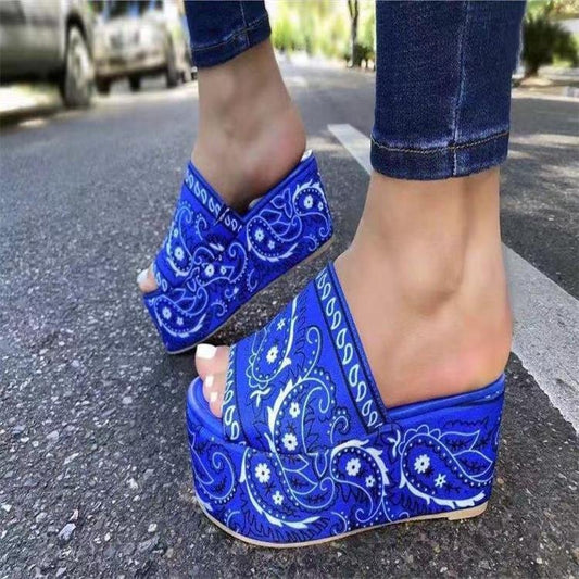 Sandalias Cómodas de Suela Gruesa con Diseño Estampado para Mujer