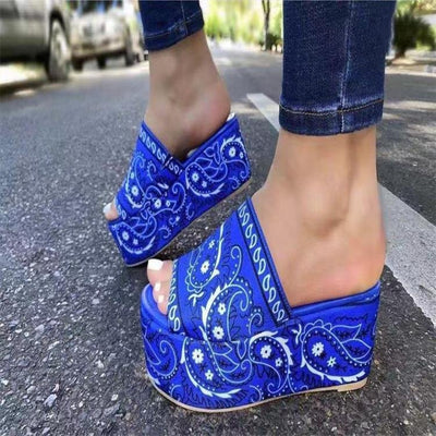 Sandalias Cómodas de Suela Gruesa con Diseño Estampado para Mujer