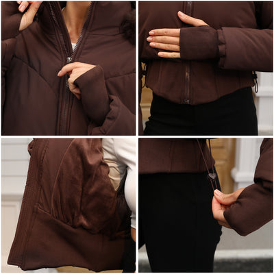 Chaqueta Corta de Algodón con Cuello de Pelaje y Cintura Ajustada - Image 15