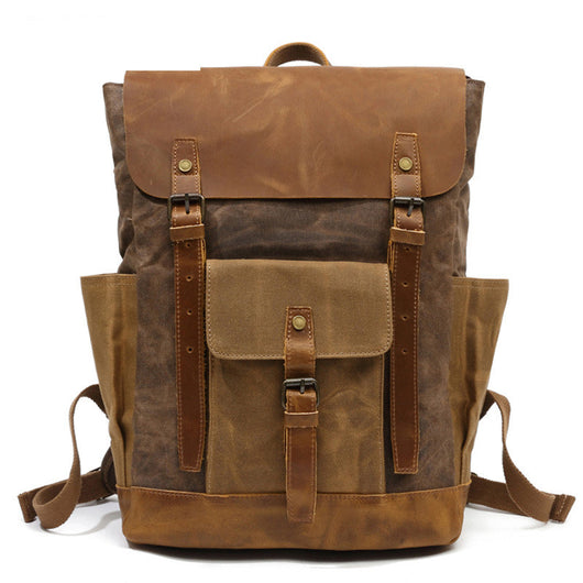 Mochila de Viaje Cuero Crazy Horse Lona para Hombre - Image 4