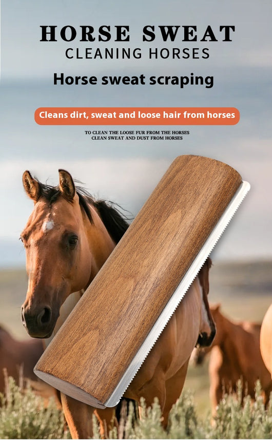 Rascador de Sudor de Madera Maciza 20cm con Borde Serrado para Caballos - Image 14