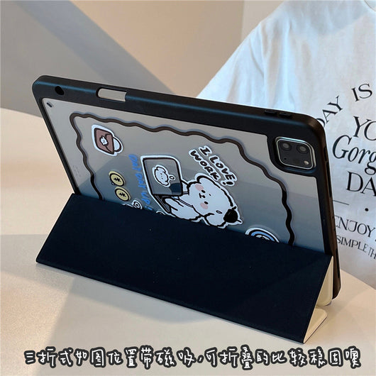 Funda Protectora Acrílica para Tablet con Diseño de Perro Reparador y Soporte para Lápiz - Image 5