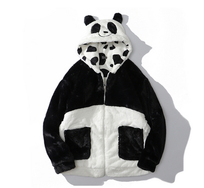 Abrigo Reversible de Peluche Vaca y Panda - Doble Cara para Invierno - Image 6