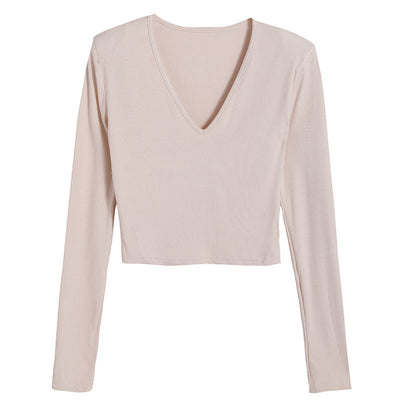 Blusa de Manga Larga con Hombreras Otoñal, Cuello en V - Image 8