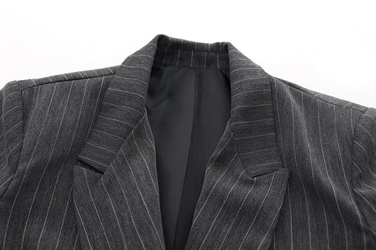 Blazer Casual con Cadena y Rayas - Elegancia y Temperamento - Image 5