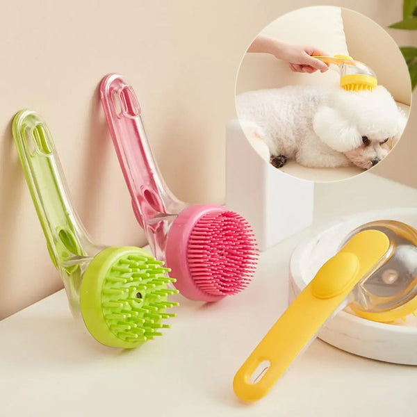 Cepillo de Baño para Mascotas con Mango Largo - Grooming Profesional para Perros y Gatos