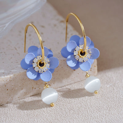 Aretes de Flores con Ópalo Suave y Tendencia - Image 5