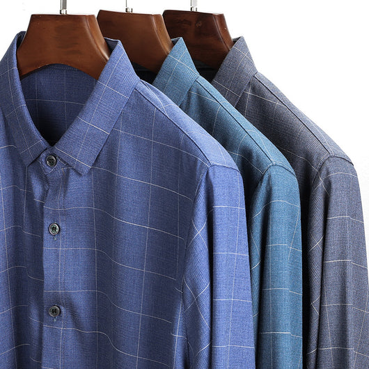 Camisa a Cuadros Otoño Hombre Cuello Cuadrado - Image 10