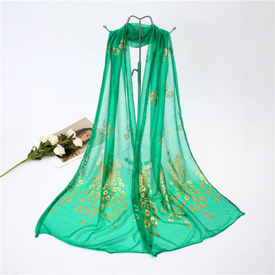 Pañuelo Ligero Mujer Efecto Bronce Pavo Real - Ideal para Verano - Image 11
