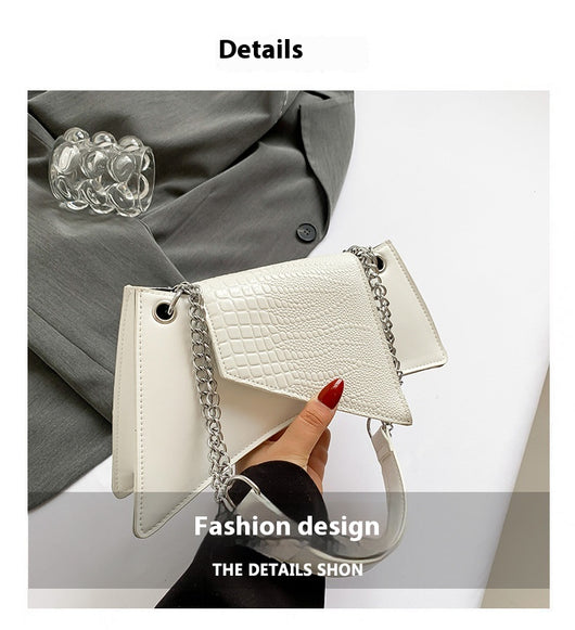 Cartera Cuadrada de Cuero Brillante con Patrón de Piedra para Mujer - Image 31