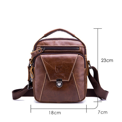 Bolsa Bandolera Retro de Cuero Genuino para Hombre - Image 9