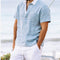 Camisa Casual de Algodón y Lino con Cuello Solapa - Diseño Minimalista