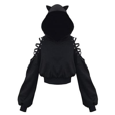 Sudadera Negra con Tirantes al Hombro - Image 5