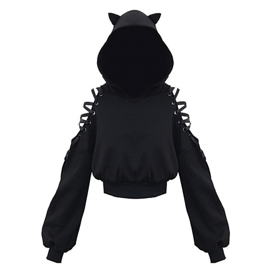 Sudadera Negra con Tirantes al Hombro - Image 5