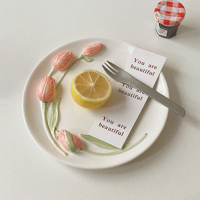 Juego de Vajilla Cerámica Tulipán 3D - Plato, Tazón y Taza - Image 14