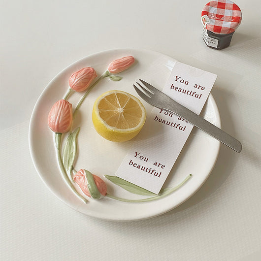 Juego de Vajilla Cerámica Tulipán 3D - Plato, Tazón y Taza - Image 14