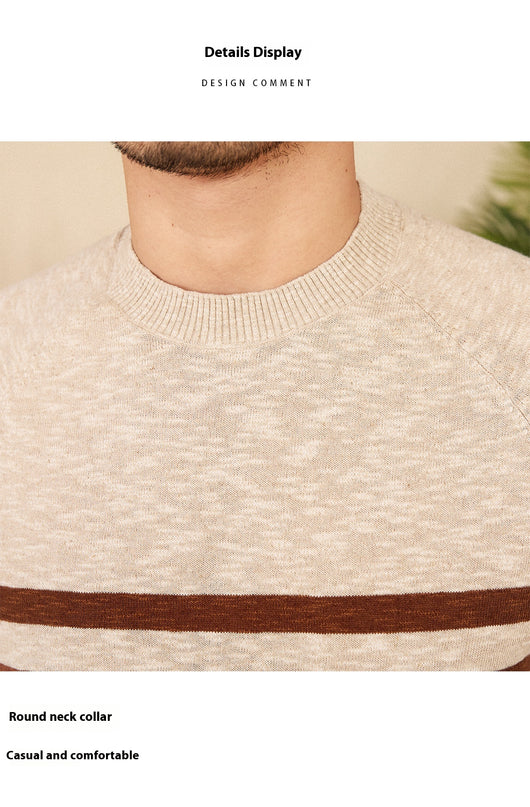 Camiseta de Algodón con Rayas - Cuello Redondo Manga Corta Comfort - Image 12