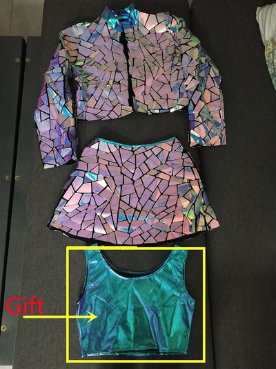 Disfraz de Jazz para Mujer con Lentejuelas Espejo Láser - Image 14