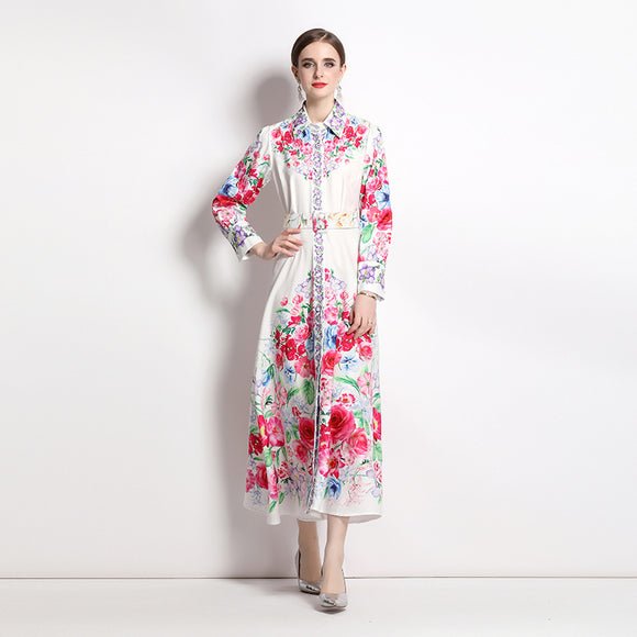Vestido Elegante Estampado para Vacaciones