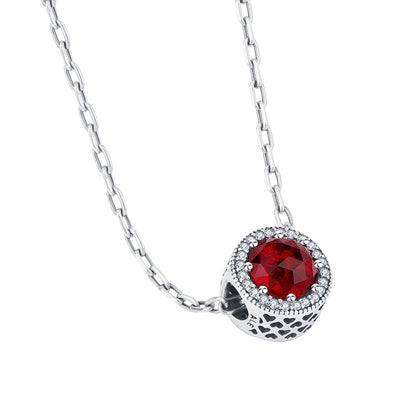 Collar de Plata 925 Corazón del Mar con Perla y Piedra Roja Granate - Image 10