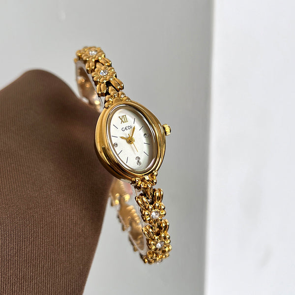 Reloj Compacto Retro de Lujo para Mujer con Diseño Exquisito