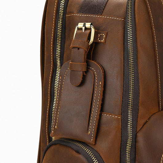Mochila de Cuero Retro para Hombre - Gran Capacidad y Múltiples Bolsillos - Image 28