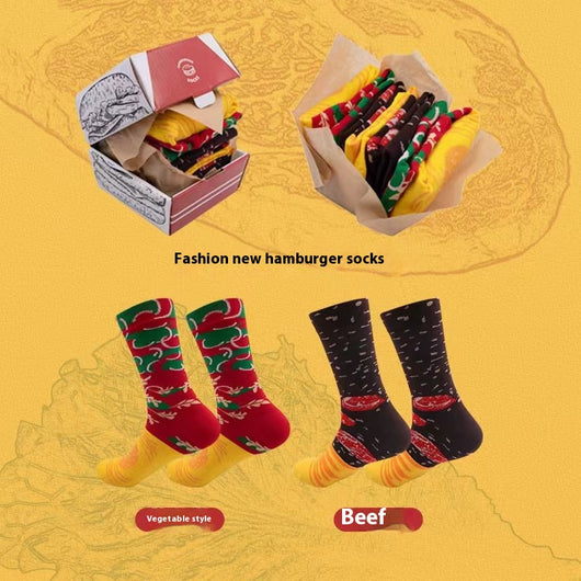 Calcetines Divertidos Hamburguesa Navideña - Regalo Perfecto para Fiestas - Image 4