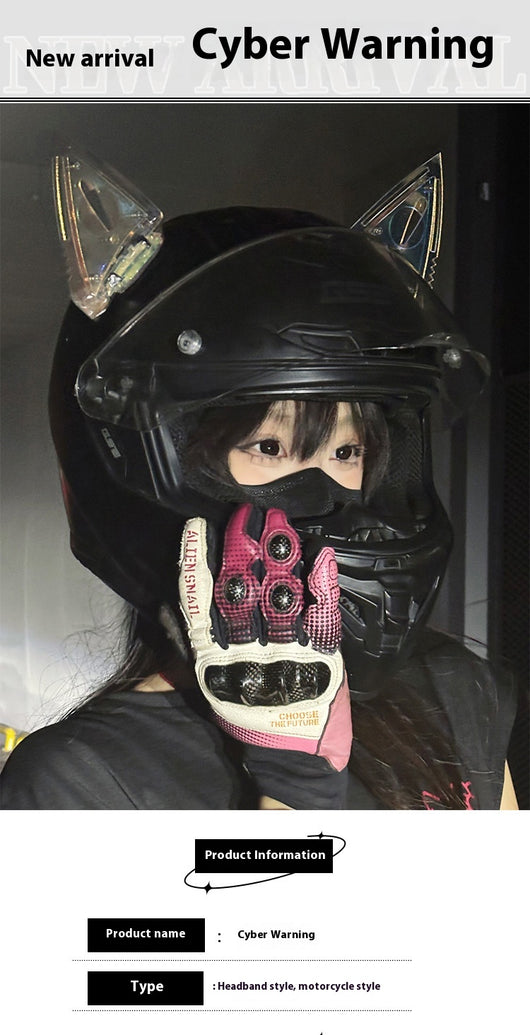 Conjunto de Armadura Mecánica Cyberpunk con Máscara, Protectores de Brazos y Diadema de Orejas de Gato - Image 11