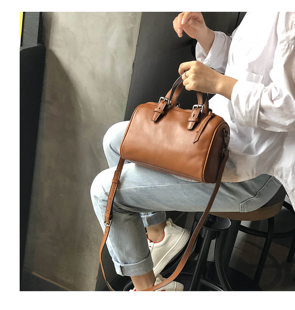 Bolso Literario de Cuero Genuino Estilo Retro