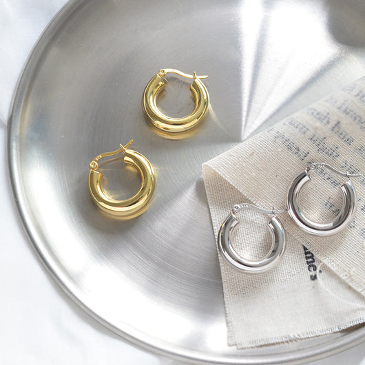 Aretes de Plata Esterlina Oversized Diseño Moderno - Image 11