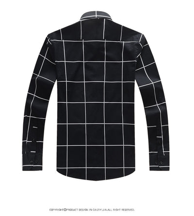 Camisa Casual de Manga Larga Cuadros Slim Fit Sin Planchado - Image 11