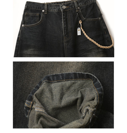 Pantalones Vaqueros Vintage Desgastados Estilo Americano - Image 2