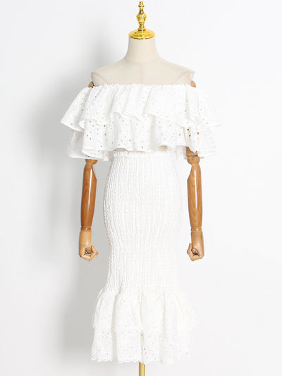 Conjunto Elegante: Blusa Volantes Irregular y Falda Fishtail Cintura Alta - Image 15