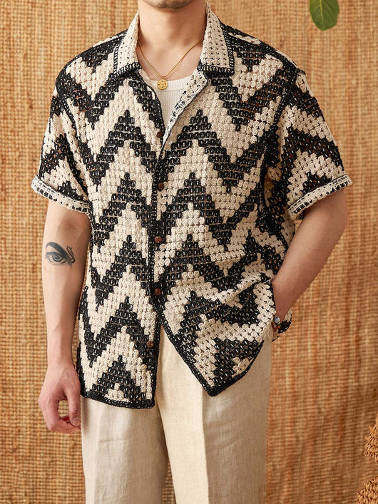 Cardigan Tejido Corto Holgado para Playa - Image 4