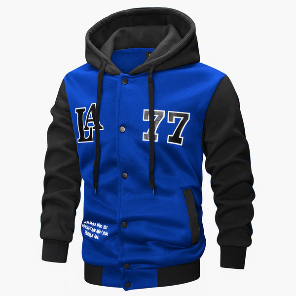 Chaqueta Deportiva Tejida con Capucha, Bordado e Impresión