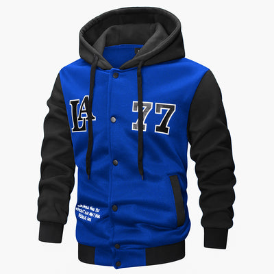 Chaqueta Deportiva Tejida con Capucha, Bordado e Impresión