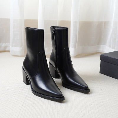 Botas Martin de Cuero Genuino con Tacón Grueso para Otoño e Invierno - Image 8