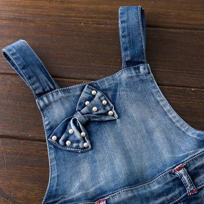 Jumpsuit Denim Deslavado Estilo Americano para Niña - Image 4