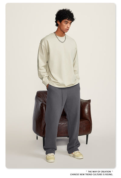 Camiseta Manga Larga Oversize para Hombre - Algodón Puro Otoño Invierno - Image 24